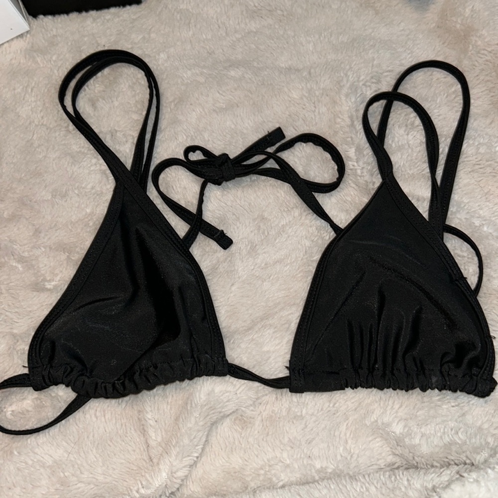 Boohoo Black Triangle Bikini Top